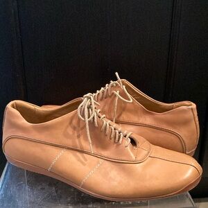 KOL Men's Tan Leather Lace Up Shoes Size 42 Made in Italy